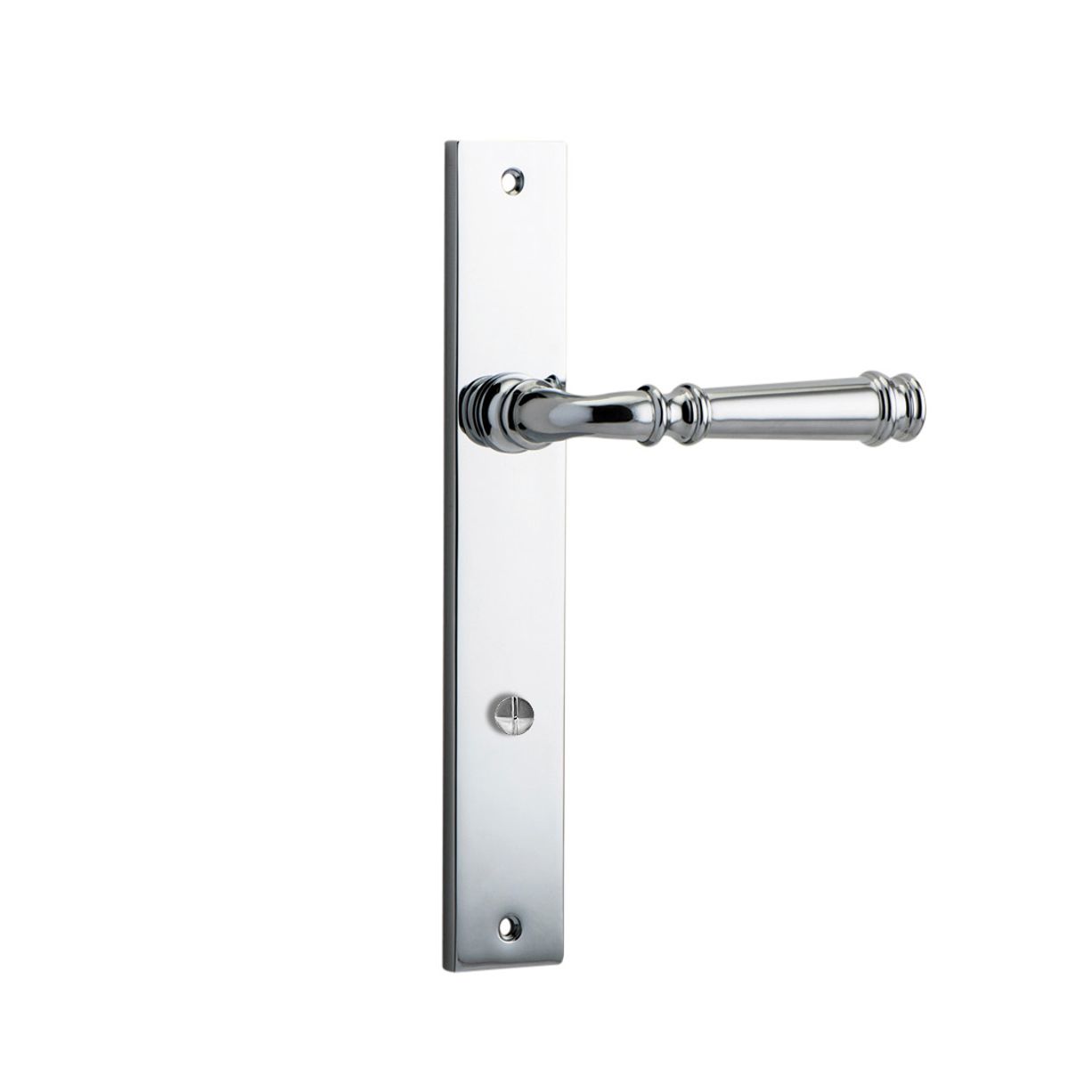 11706P85 - Verona Lever - Rectangular Backplate - Polished Chrome - Privacy