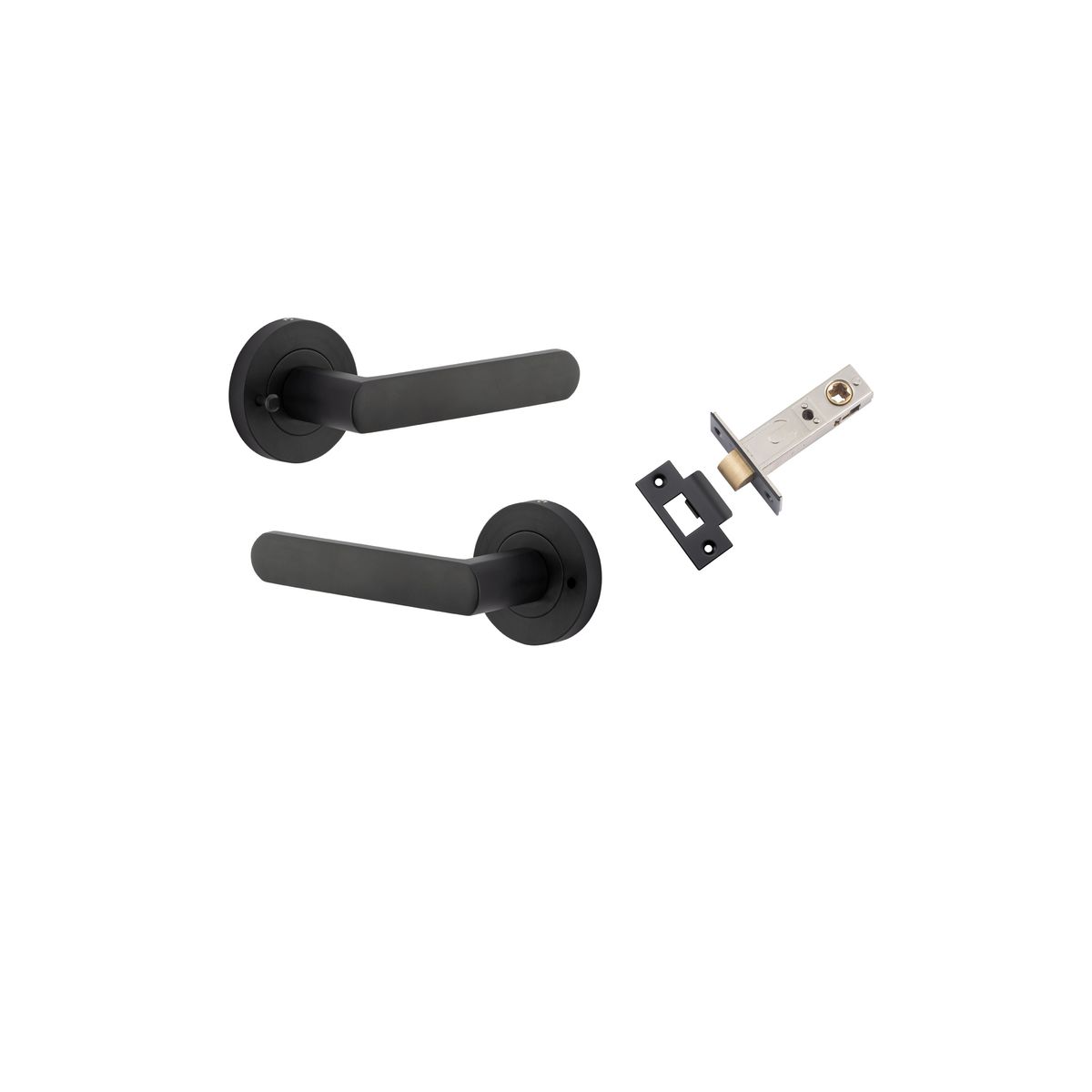 20773KIBPRIV60 - Osaka Lever - Round Rose (Inbuilt Privacy) - Matt Black - Privacy