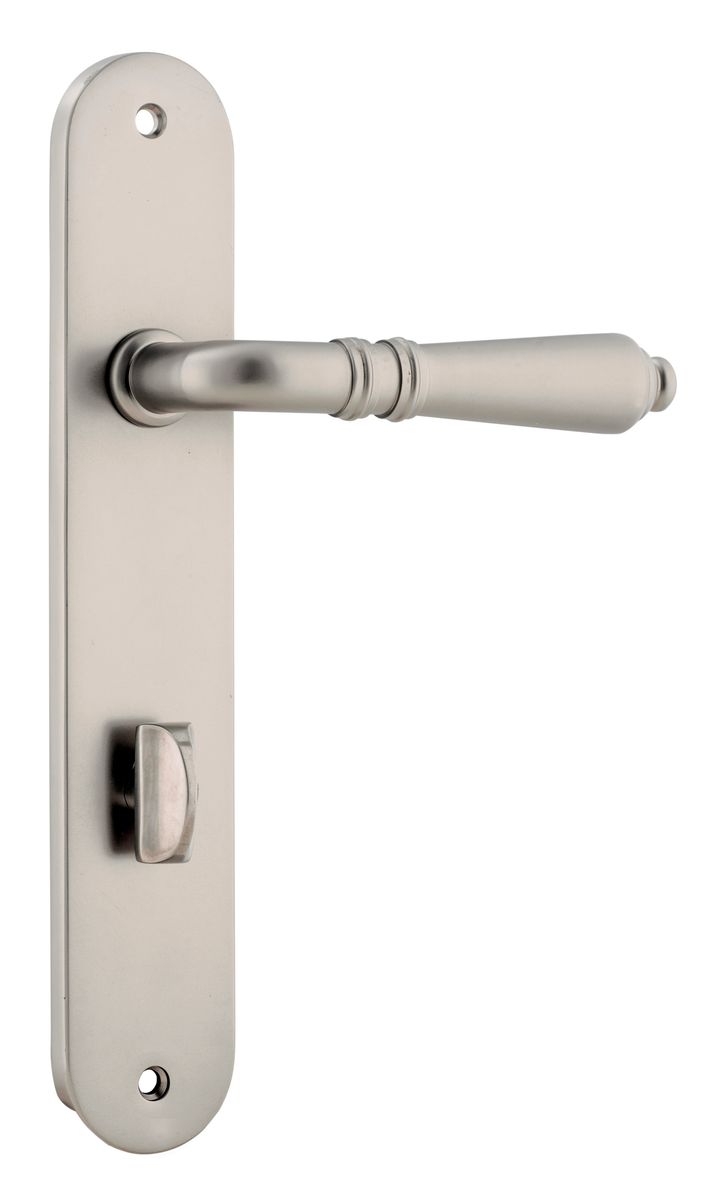 14724P85 - Sarlat Lever - Oval Backplate - Satin Nickel - Privacy