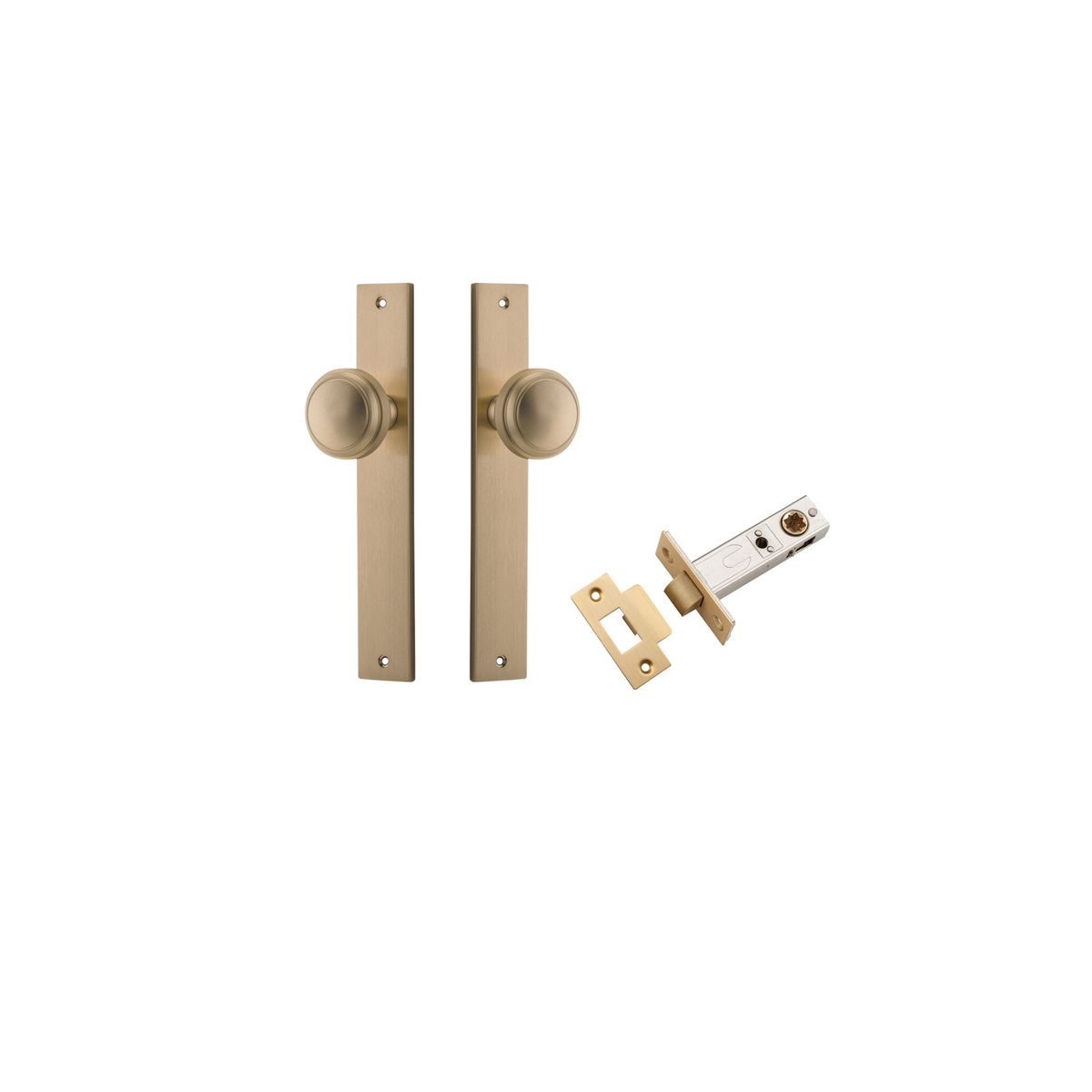 15320KPASS60 - Paddington Knob - Rectangular Backplate Passage Kit - Brushed Brass - Passage