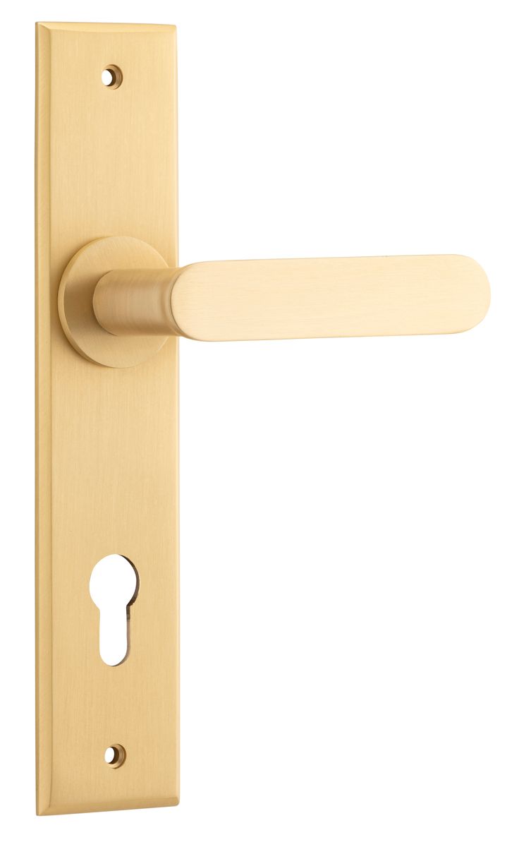 15284E85 - Bronte Lever - Chamfered Backplate - Brushed Brass - Entrance