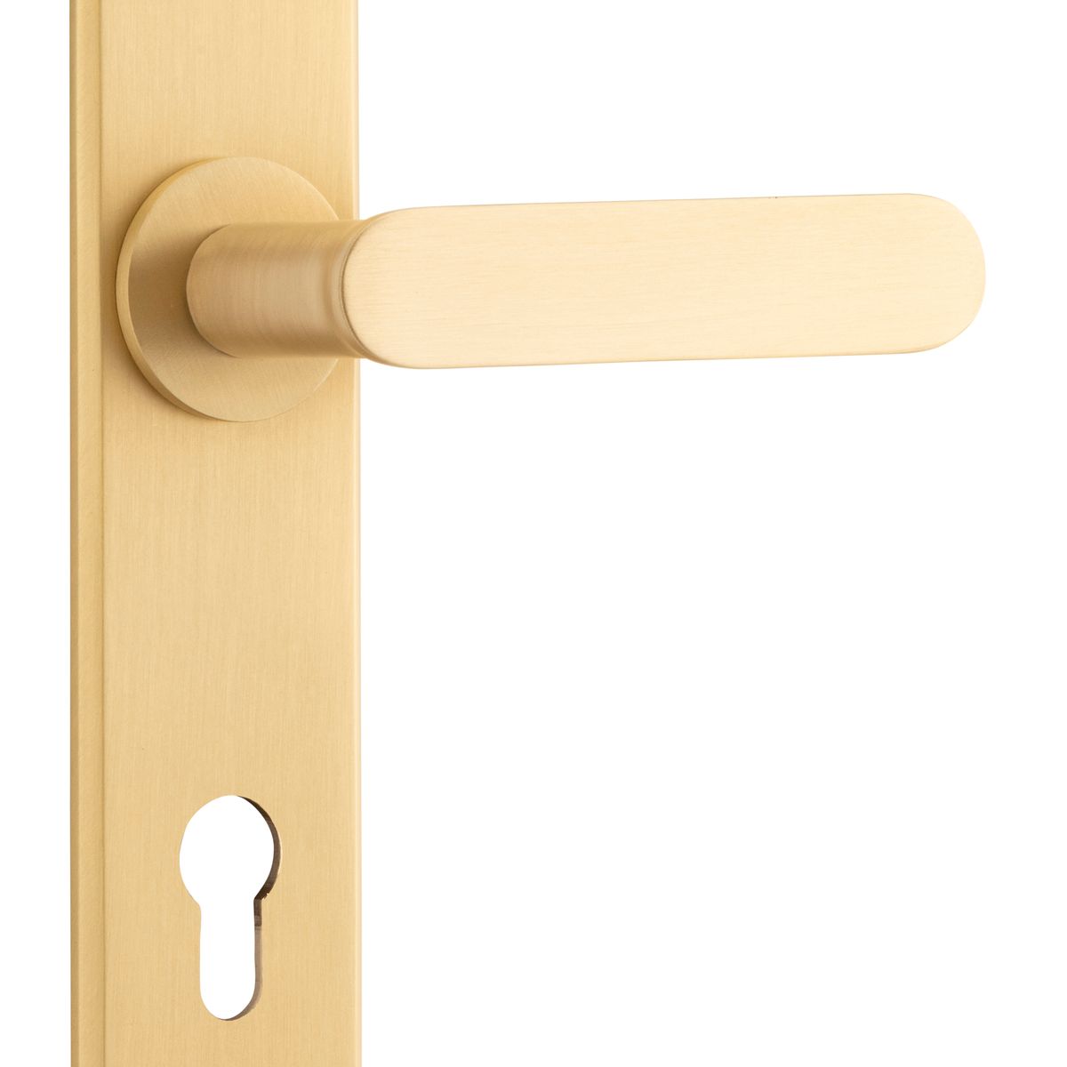 15284E85 - Bronte Lever - Chamfered Backplate - Brushed Brass - Entrance