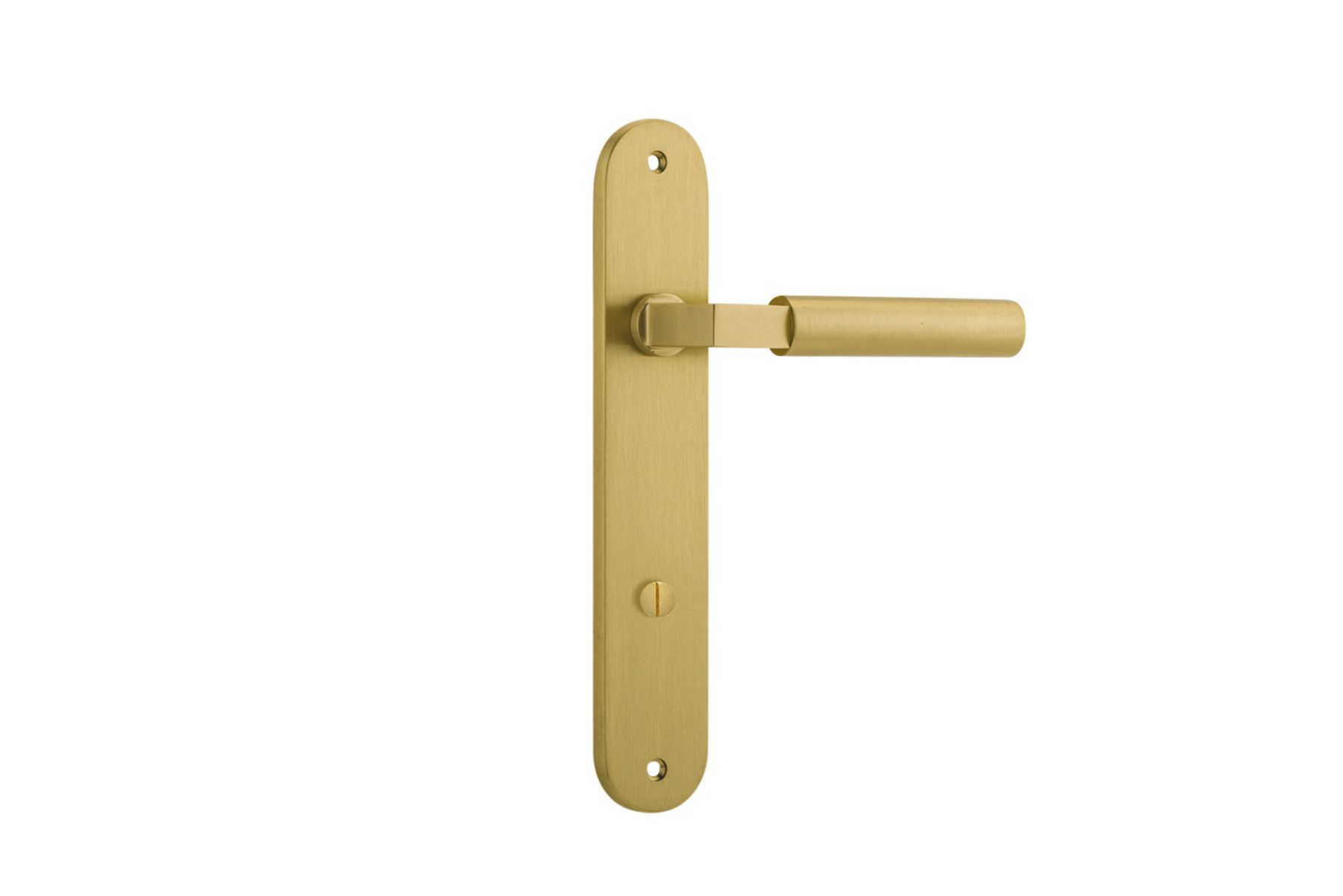 16266P85 - Berlin Lever - Oval Backplate - Brushed Gold PVD - Privacy