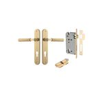 16268KENTR60KK - Brunswick Lever - Oval Backplate Entrance Kit with High Security Lock - Brushed Gold PVD - Entrance