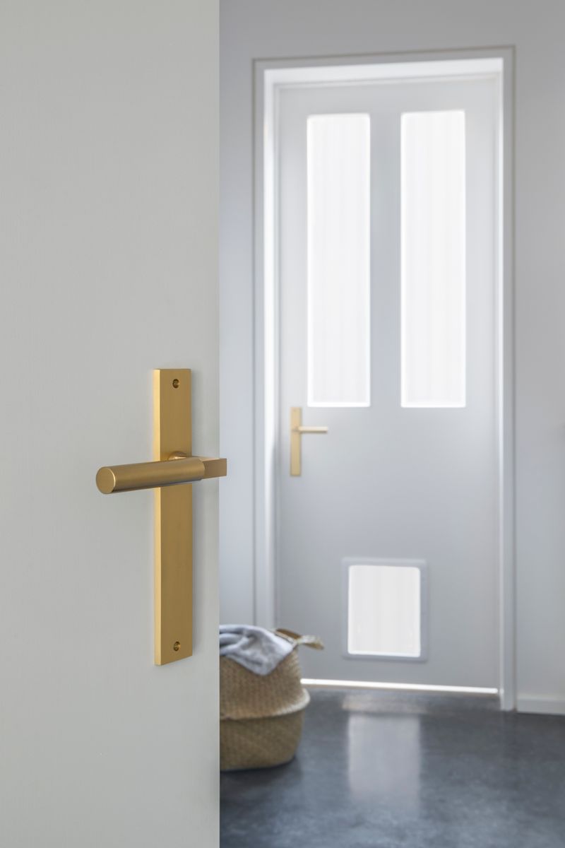 15250 - Berlin Lever - Rectangular Backplate - Brushed Brass - Passage