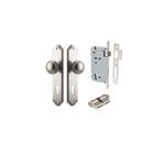 14826KENTR60KK - Paddington Knob - Shouldered Backplate Entrance Kit with High Security Lock - Satin Nickel - Entrance