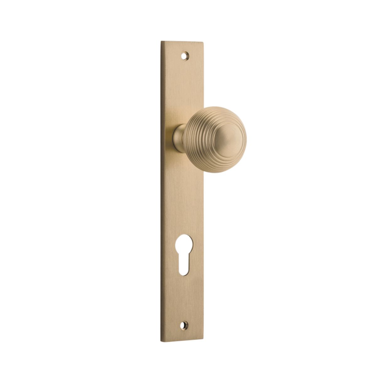 15324E85 - Guildford Knob - Rectangular Backplate - Brushed Brass - Entrance