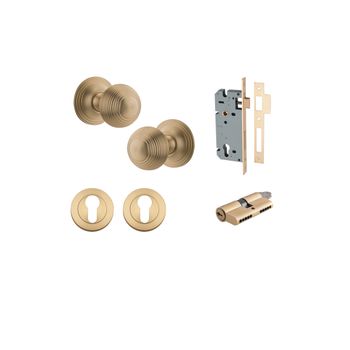 Guildford Knob - Round Rose Entrance Kit with Separate High Security Lock
