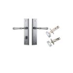 12242KPRIV60 - Verona Lever - Stepped Backplate Privacy Kit with Privacy Turn - Brushed Chrome - Privacy