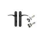 12728KPRIV60 - Oxford Lever - Oval Backplate Privacy Kit with Privacy Turn - Matt Black - Privacy