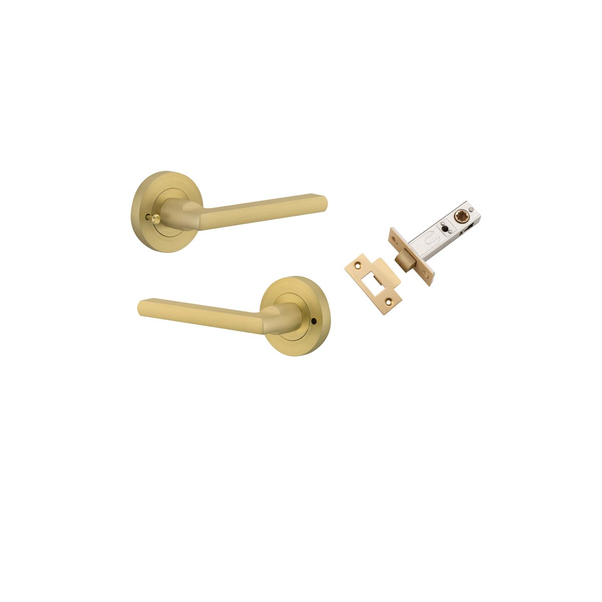 16274KIBPRIV60 - Baltimore Lever - Round Rose (Inbuilt Privacy) - Brushed Gold PVD - Privacy