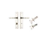 14280KPRIV60 - Sarlat Lever - Chamfered Backplate Privacy Kit with Privacy Turn - Polished Nickel - Privacy