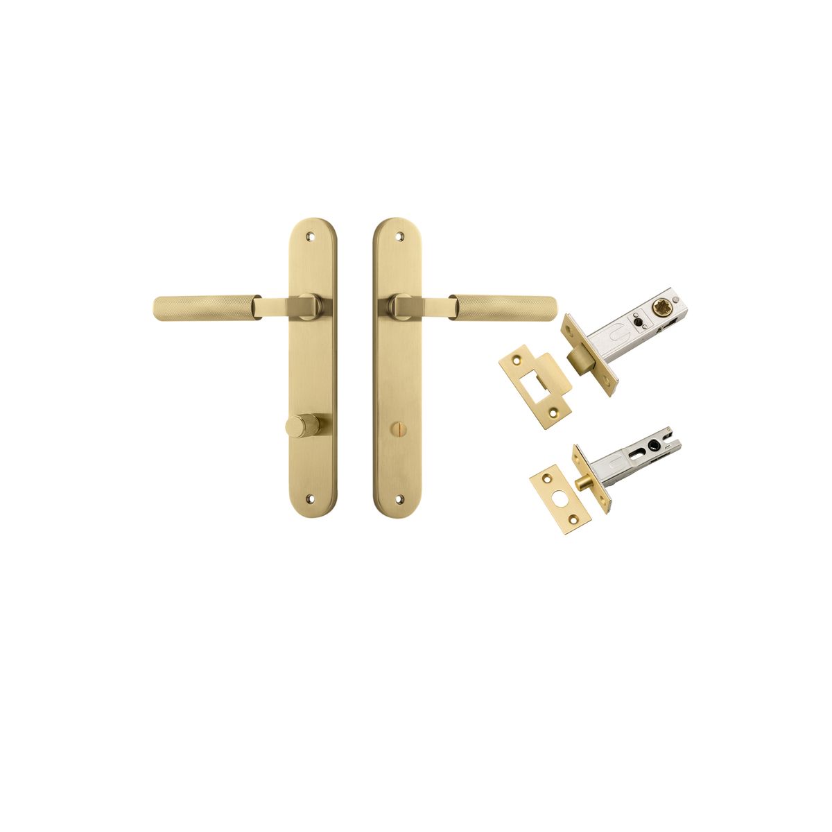 16268KPRIV60 - Brunswick Lever - Oval Backplate Privacy Kit - Brushed Gold PVD - Privacy