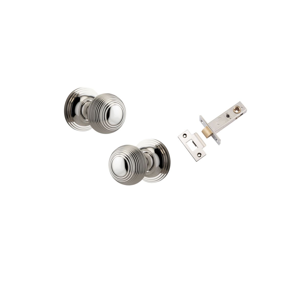 0228KPASS60 - Guildford Knob - Round Rose Passage Kit - Polished Nickel - Passage