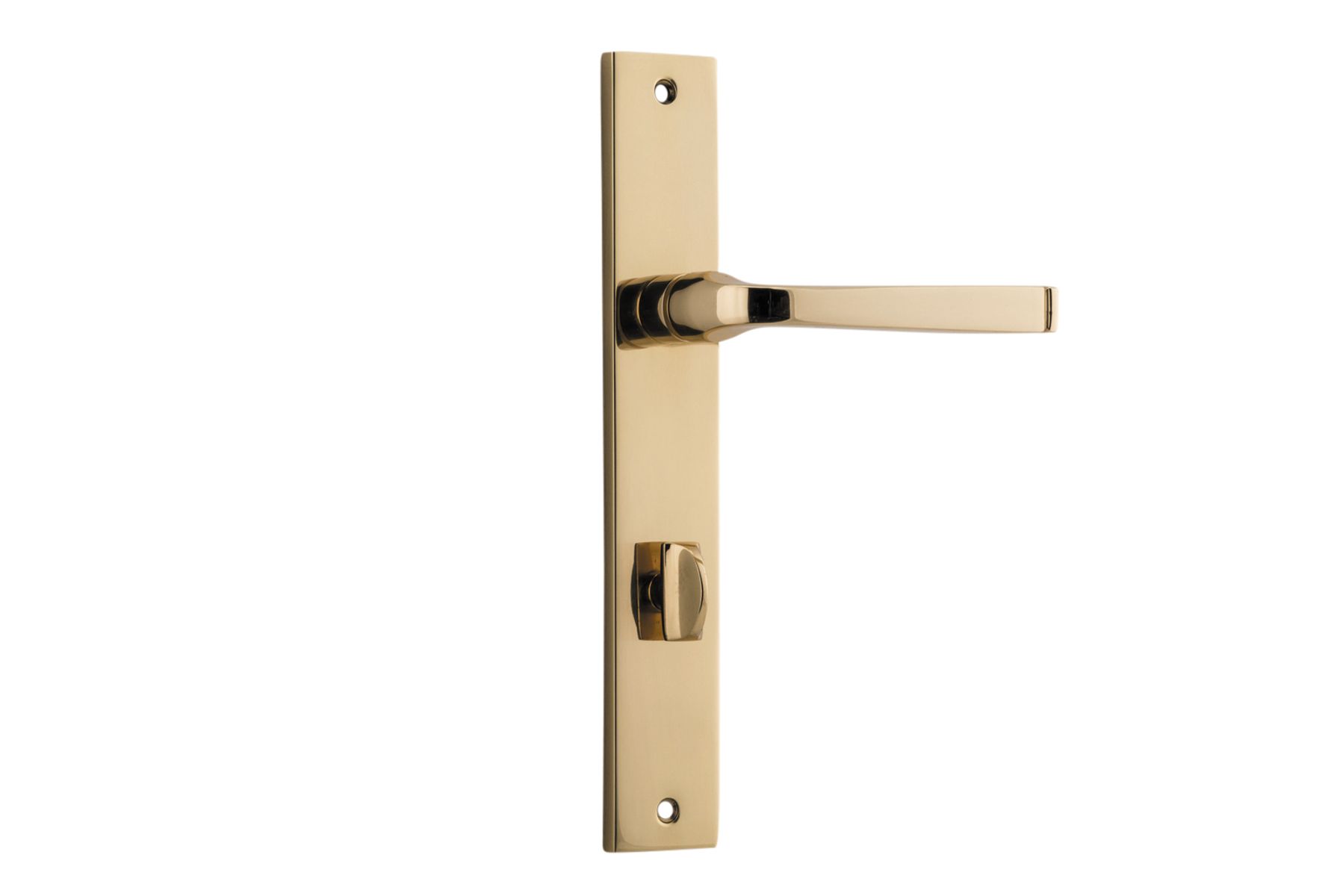 10208P85 - Annecy Lever - Rectangular Backplate - Polished Brass - Privacy