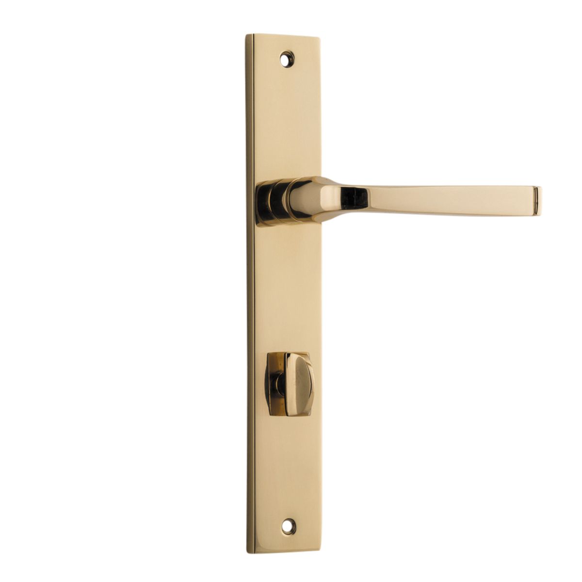 10208P85 - Annecy Lever - Rectangular Backplate - Polished Brass - Privacy
