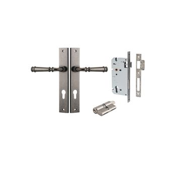 Verona Lever - Rectangular Backplate Entrance Kit with High Security Lock