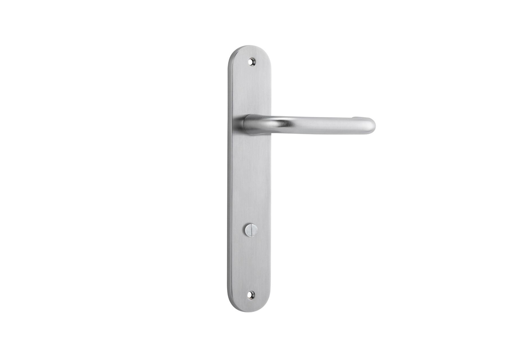 12346P85 - Oslo Lever - Oval Backplate - Brushed Chrome - Privacy