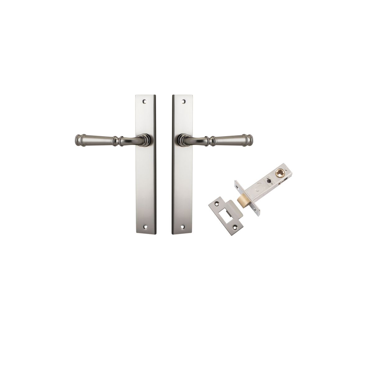 14706KPASS60 - Verona Lever - Rectangular Backplate Passage Kit - Satin Nickel - Passage