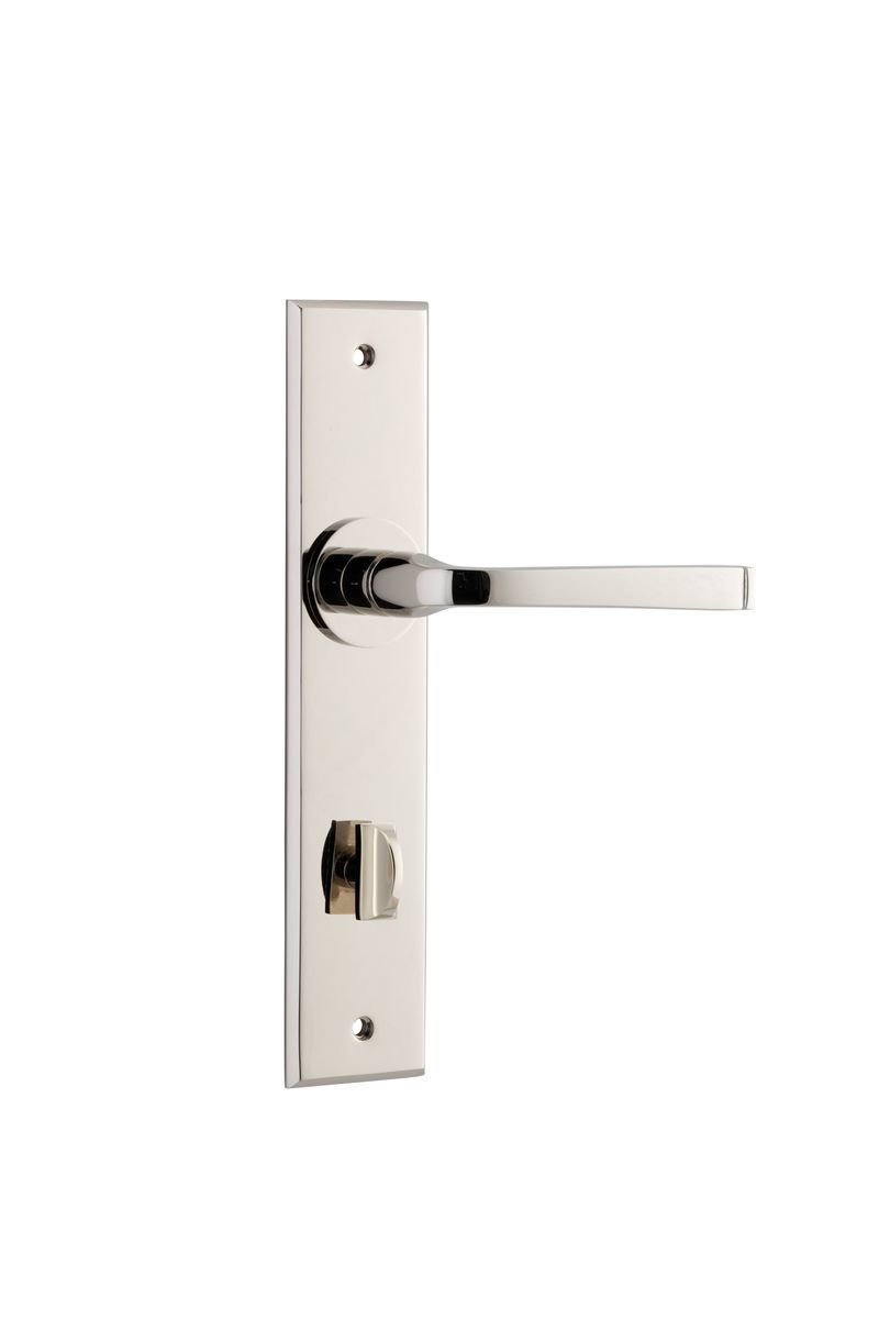 14288P85 - Annecy Lever - Chamfered Backplate - Polished Nickel - Privacy