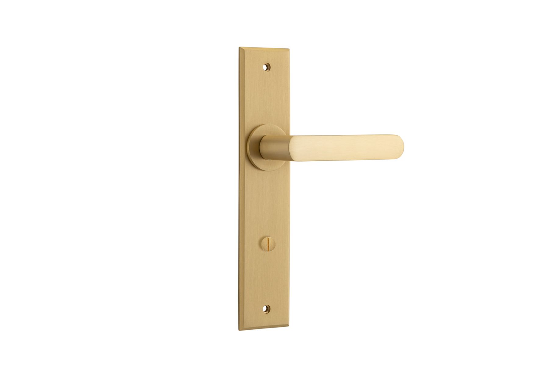 15368P85 - Osaka Lever - Chamfered Backplate - Brushed Brass - Privacy