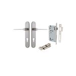 14770KENTR60KT - Como Lever - Oval Backplate Entrance Kit with High Security Lock - Satin Nickel - Entrance