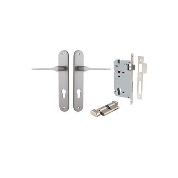 Como Lever - Oval Backplate Entrance Kit with High Security Lock