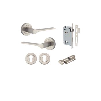 Como Lever - Round Rose Entrance Kit with High Security Lock