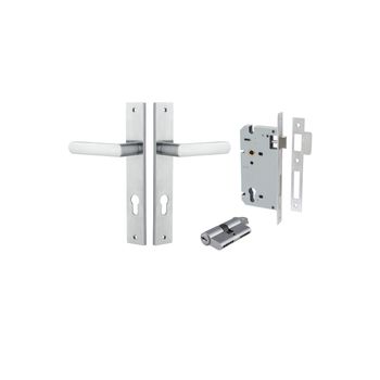 Osaka Lever - Rectangular Backplate Entrance Kit with High Security Lock