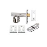 22154K60KKES - Euro Mortice Deadbolt Kit - 60mm Backset with Square Euro Escutcheon Key/Key - Polished Chrome - Entrance