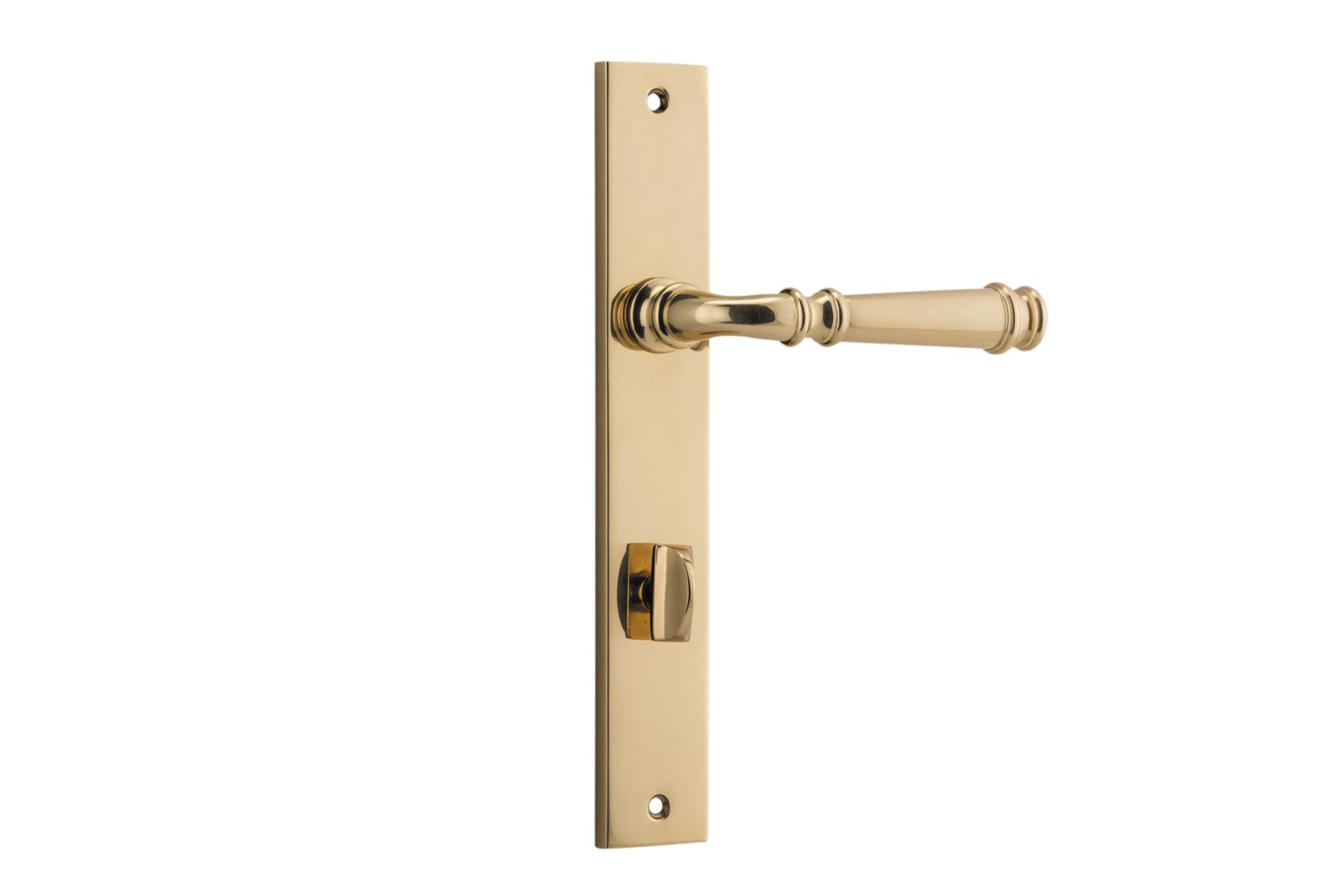 10206P85 - Verona Lever - Rectangular Backplate - Polished Brass - Privacy