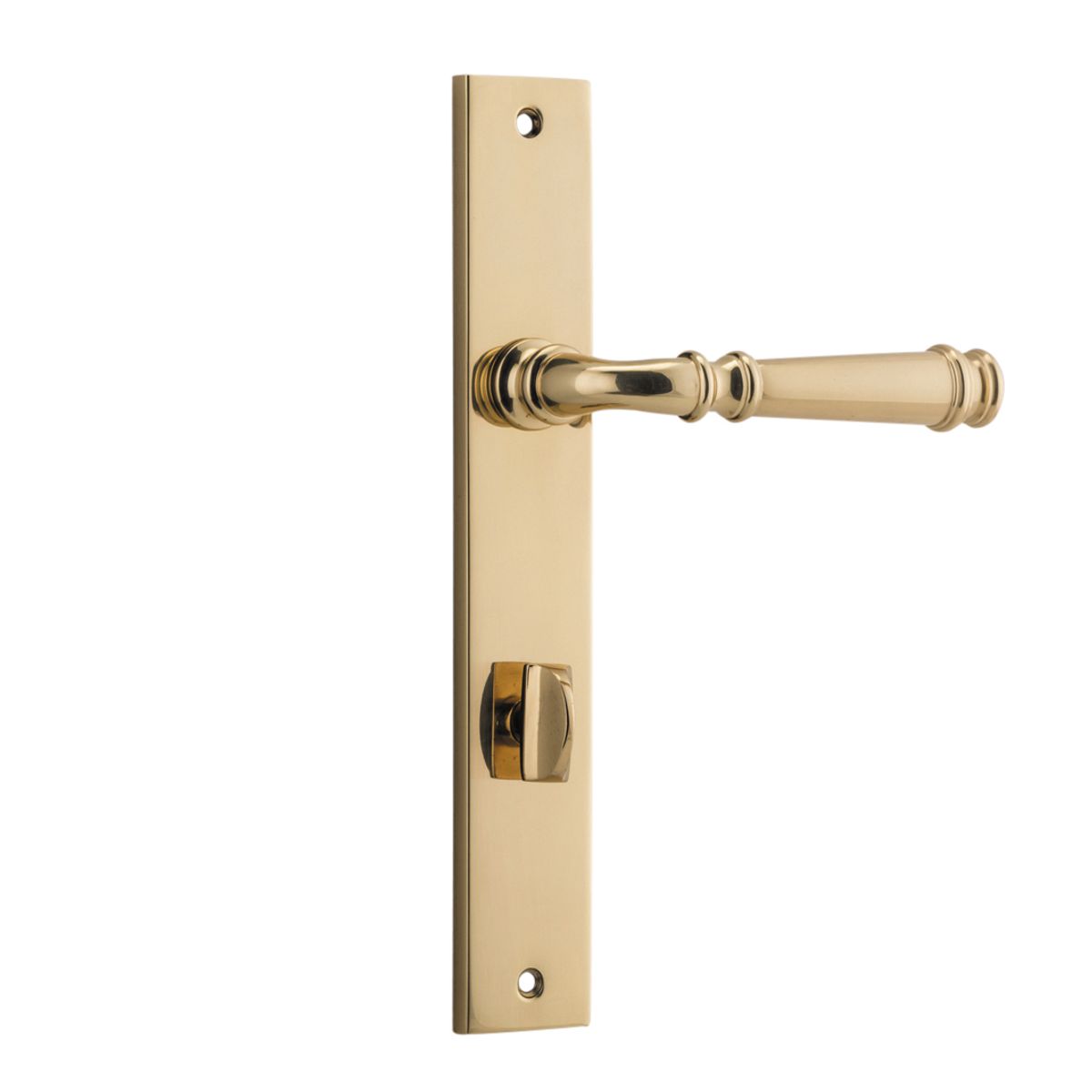 10206P85 - Verona Lever - Rectangular Backplate - Polished Brass - Privacy