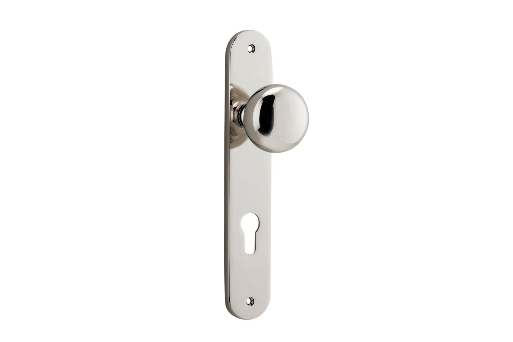 14334E85 - Cambridge Knob - Oval Backplate - Polished Nickel - Entrance