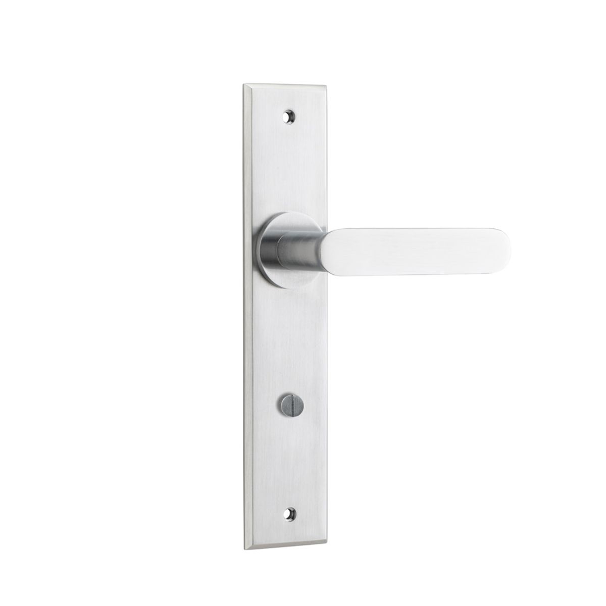 12284 - Bronte Lever - Chamfered Backplate - Brushed Chrome - Passage
