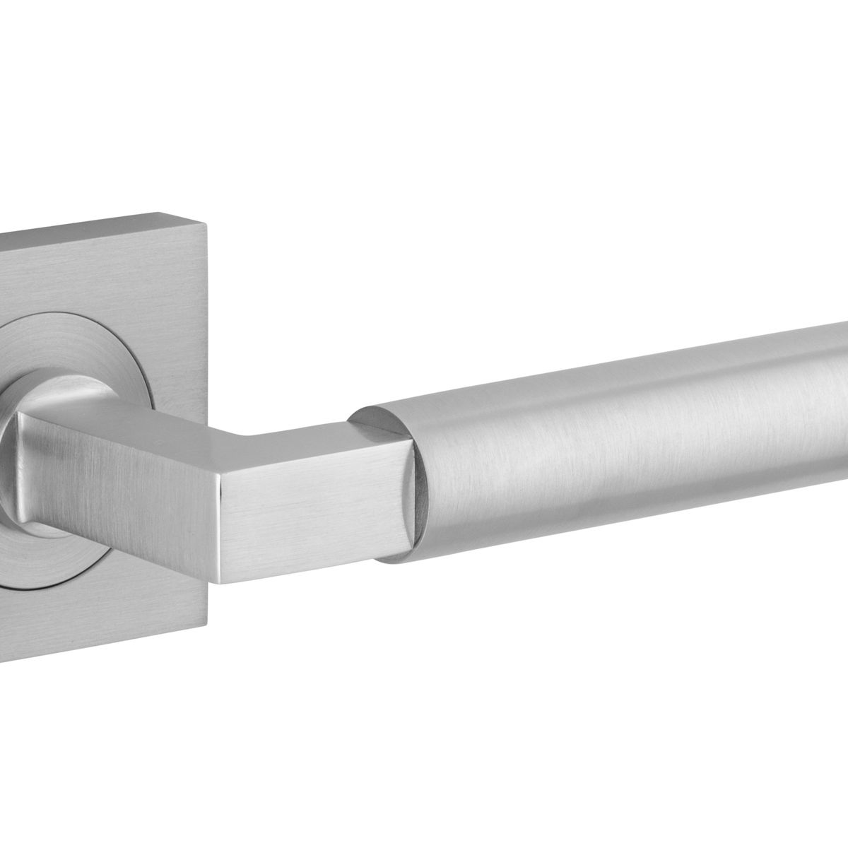 0415KIBPRIV60 - Berlin Lever - Square Rose Privacy Kit (Inbuilt Privacy) - Brushed Chrome - Privacy
