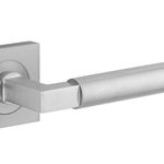 0415KIBPRIV60 - Berlin Lever - Square Rose Privacy Kit (Inbuilt Privacy) - Brushed Chrome - Privacy