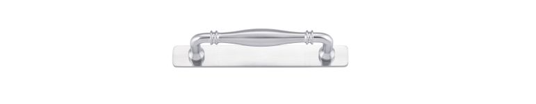 21065B - Sarlat Cabinet Pull with Backplate - CTC128mm - Brushed Chrome