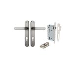 14764KENTR60KK - Bronte Lever - Oval Backplate Entrance Kit with High Security Lock - Satin Nickel - Entrance
