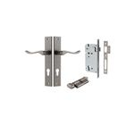 13920KENTR60KT - Stirling Lever - Rectangular Backplate Entrance Kit with High Security Lock - Distressed Nickel - Entrance