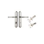 14218KPRIV60 - Verona Lever - Shouldered Backplate Privacy Kit with Privacy Turn - Polished Nickel - Privacy