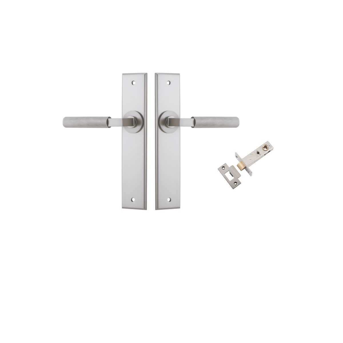 14796KPASS60 - Brunswick Lever - Chamfered Backplate Passage Kit - Satin Nickel - Passage