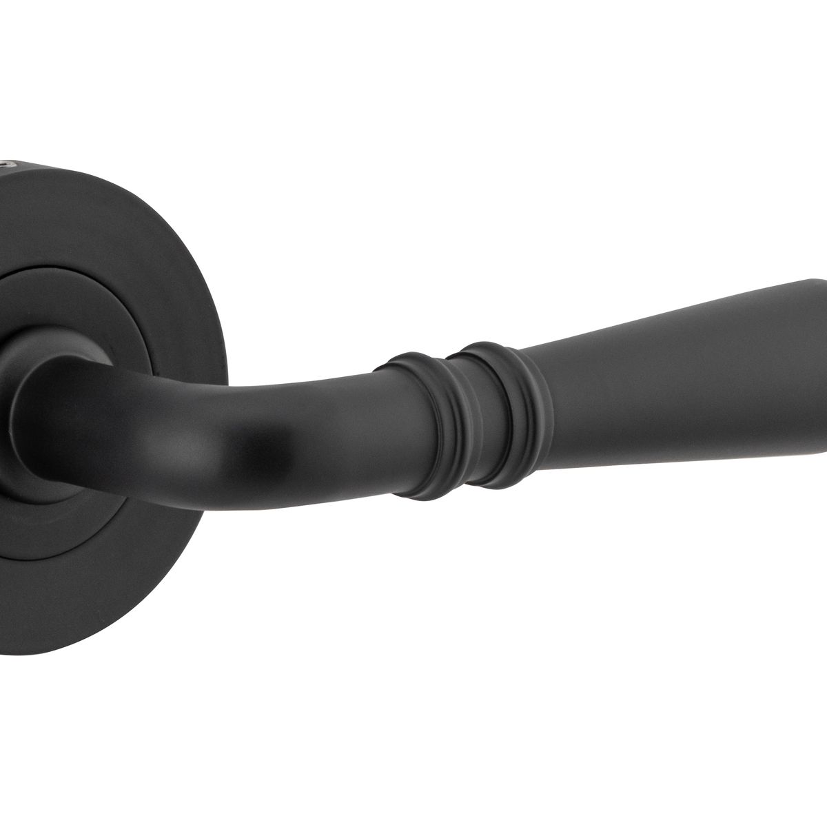 9203KIBPRIV60 - Sarlat Lever - Round Rose (Inbuilt Privacy) - Matt Black - Privacy