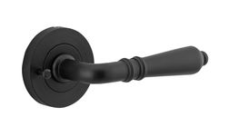 9203KIBPRIV60 - Sarlat Lever - Round Rose (Inbuilt Privacy) - Matt Black - Privacy