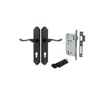 12922KENTR60KT - Stirling Lever - Shouldered Backplate Entrance Kit with High Security Lock - Matt Black - Entrance