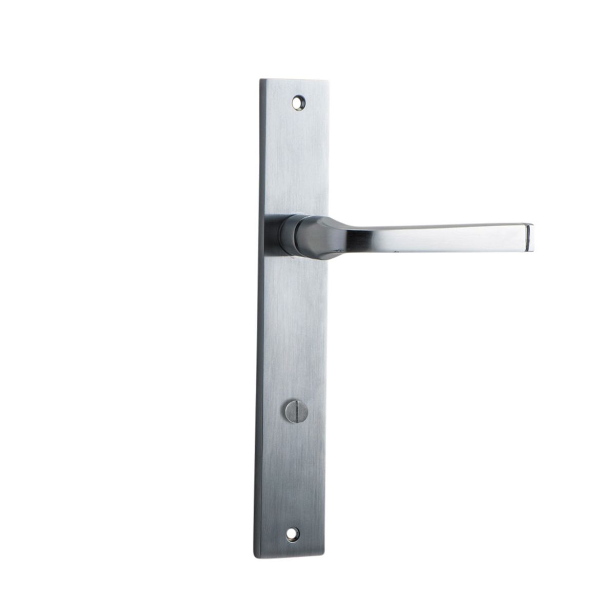 12208P85 - Annecy Lever - Rectangular Backplate - Brushed Chrome - Privacy