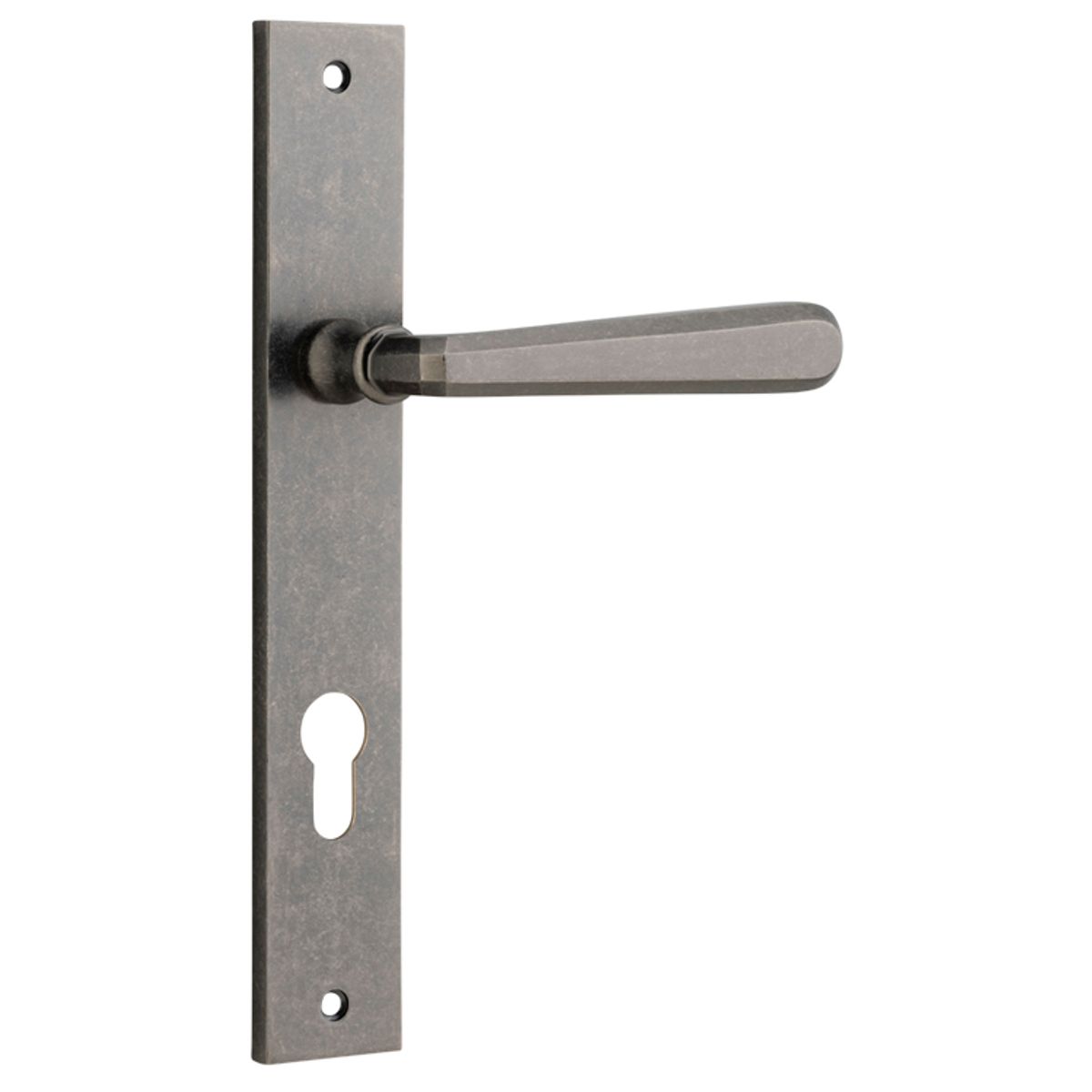 13872E85 - Copenhagen Lever - Rectangular Backplate - Distressed Nickel - Entrance