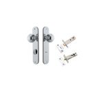 11836KPRIV60 - Guildford Knob - Oval Backplate Privacy Kit with Privacy Turn - Polished Chrome - Privacy