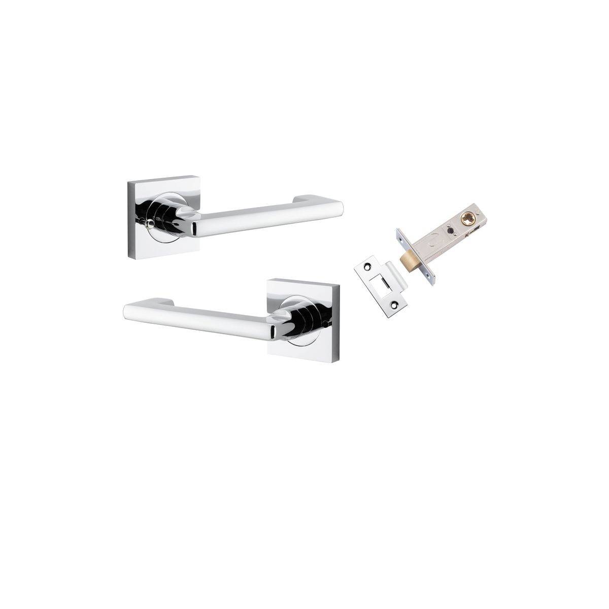 21174KIBPRIV60 - Baltimore Return Lever - Square Rose (Inbuilt Privacy) - Polished Chrome - Privacy