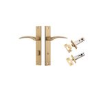 15704KPRIV60 - Oxford Lever - Rectangular Backplate Privacy Kit with Privacy Turn - Brushed Brass - Privacy