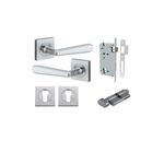 21195KENTR60KT - Copenhagen Lever - Square Rose Entrance Kit with Separate High Security Lock - Brushed Chrome - Entrance
